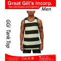 Impression personnalisée Stripe Wrestling Singlets Racer Back Débardeurs Gym Wear Débardeurs